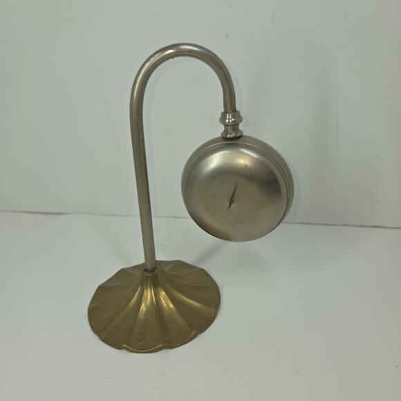 Vintage Antique Brass Desk Clock Table Detective Clocks Brass Deco MCM Gold - Picture 6 of 8